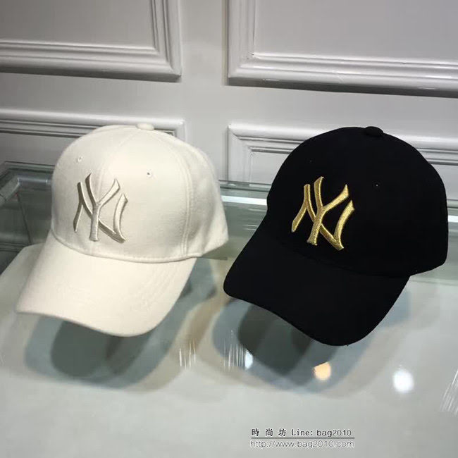 NY 新款 專櫃同步 情侶款羊絨鴨舌帽 LLWJ7917